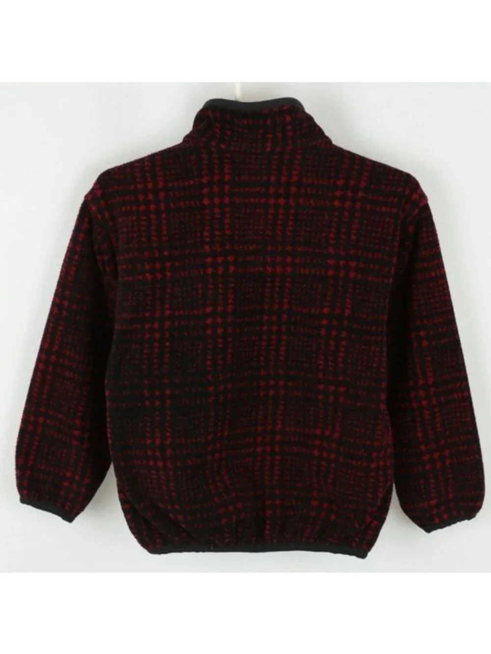 Obermeyer Kids Small Red & Black Plaid Fleece 1/4 Snap Pullover Sweater Jacket
